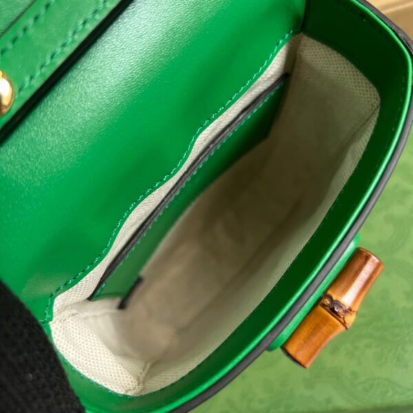 1:1 Replica Gucci Bamboo Mini Handbag Green For Women, Women's Bags 6.2in/16cm GG