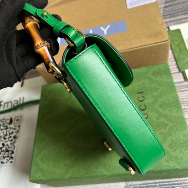 1:1 Replica Gucci Bamboo Mini Handbag Green For Women, Women's Bags 6.2in/16cm GG