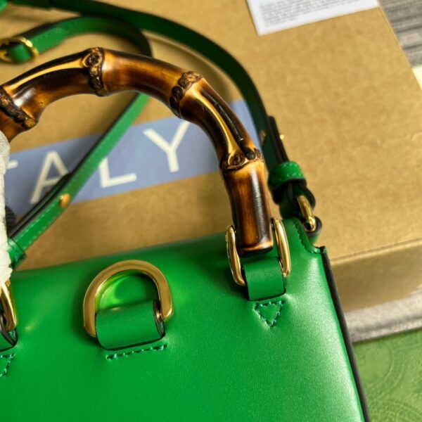 1:1 Replica Gucci Bamboo Mini Handbag Green For Women, Women's Bags 6.2in/16cm GG
