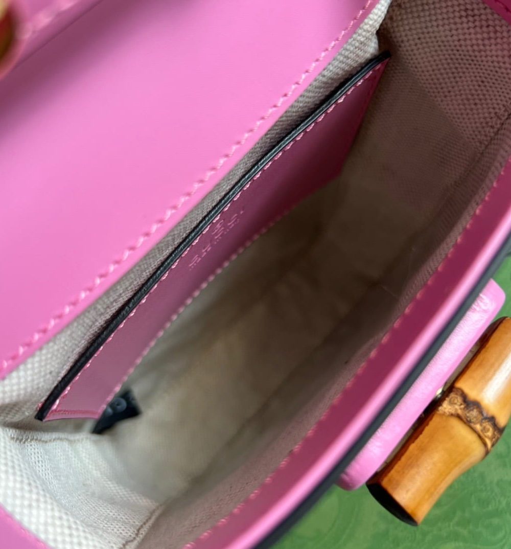 1:1 Replica Gucci Bamboo Mini Handbag Pink For Women, Women's Bags 6.2in/16cm GG 702106 UZY0T 5814