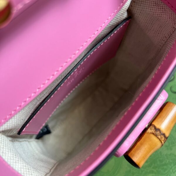 1:1 Replica Gucci Bamboo Mini Handbag Pink For Women, Women's Bags 6.2in/16cm GG 702106 UZY0T 5814