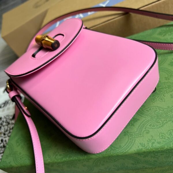 1:1 Replica Gucci Bamboo Mini Handbag Pink For Women, Women's Bags 6.2in/16cm GG 702106 UZY0T 5814