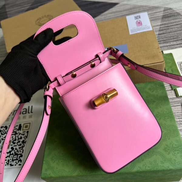 1:1 Replica Gucci Bamboo Mini Handbag Pink For Women, Women's Bags 6.2in/16cm GG 702106 UZY0T 5814