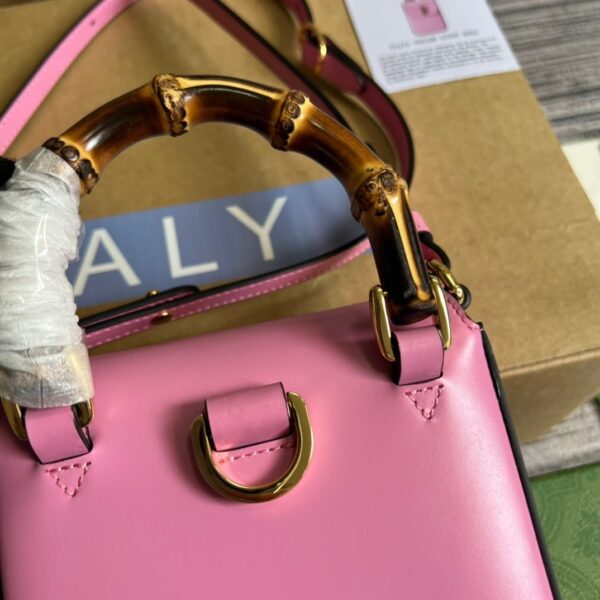 1:1 Replica Gucci Bamboo Mini Handbag Pink For Women, Women's Bags 6.2in/16cm GG 702106 UZY0T 5814