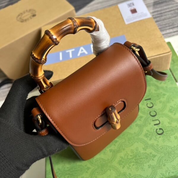 1:1 Replica Gucci Bamboo Mini Handbag Red For Women, Women's Bags 6.2in/16cm GG