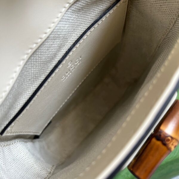 1:1 Replica Gucci Bamboo Mini Handbag White For Women, Women's Bags 6.2in/16cm GG 702106 UZY0T 9022