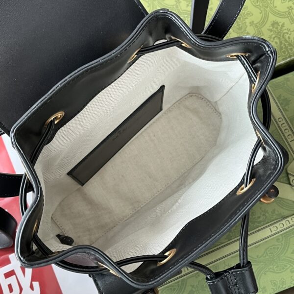 1:1 Replica Gucci Bamboo Small Backpack Black For Women, Women's Bags 8.6in/22cm GG ‎702101 UZY0T 1000