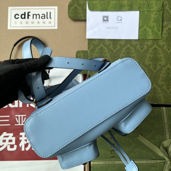 1:1 Replica Gucci Bamboo Small Backpack Blue For Women, Women's Bags 8.6in/22cm GG ‎‎702101 UZY0T 4338