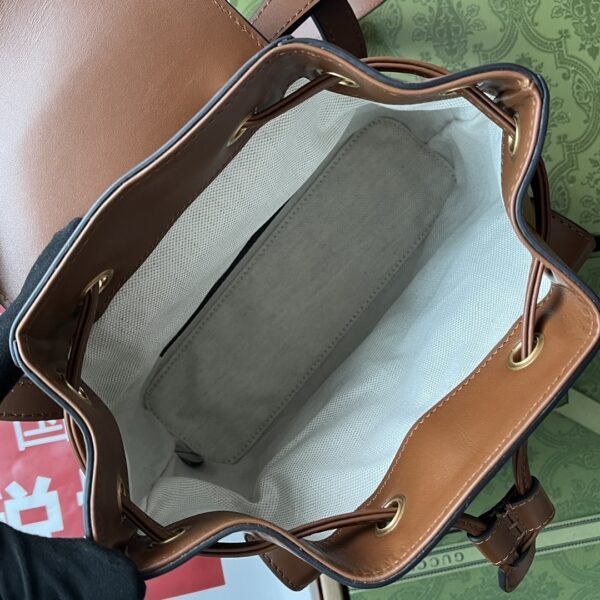 1:1 Replica Gucci Bamboo Small Backpack Brown For Women, Women's Bags 8.6in/22cm GG ‎‎702101 UZY0T 2535
