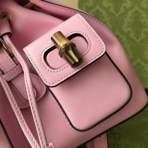 1:1 Replica Gucci Bamboo Small Backpack Pink For Women, Women's Bags 8.6in/22cm GG ‎‎702101 UZY0T 5814