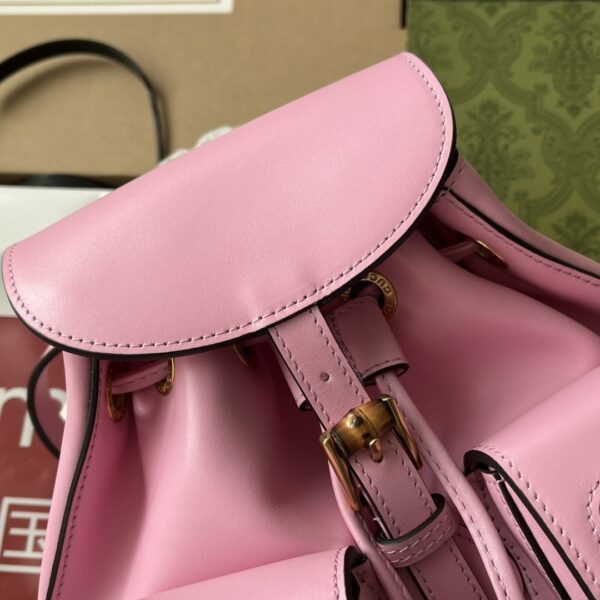 1:1 Replica Gucci Bamboo Small Backpack Pink For Women, Women's Bags 8.6in/22cm GG ‎‎702101 UZY0T 5814