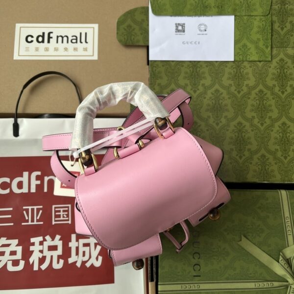 1:1 Replica Gucci Bamboo Small Backpack Pink For Women, Women's Bags 8.6in/22cm GG ‎‎702101 UZY0T 5814