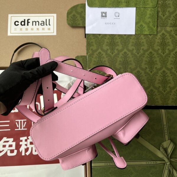 1:1 Replica Gucci Bamboo Small Backpack Pink For Women, Women's Bags 8.6in/22cm GG ‎‎702101 UZY0T 5814