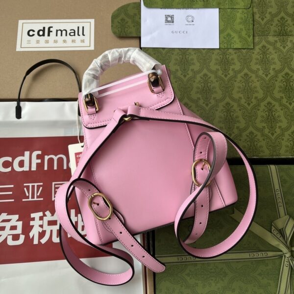 1:1 Replica Gucci Bamboo Small Backpack Pink For Women, Women's Bags 8.6in/22cm GG ‎‎702101 UZY0T 5814