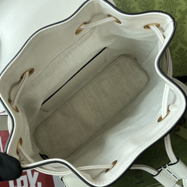 1:1 Replica Gucci Bamboo Small Backpack White For Women, Women's Bags 8.6in/22cm GG ‎‎702101 UZY0T 9022