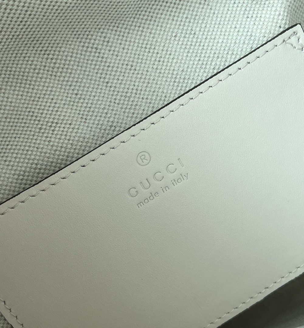 1:1 Replica Gucci Bamboo Small Backpack White For Women, Women's Bags 8.6in/22cm GG ‎‎702101 UZY0T 9022