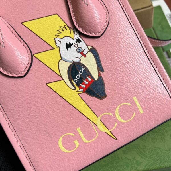 1:1 Replica Gucci Bananya Print Mini Tote Bag Pink For Women, Women's Bags 7.9in/20cm GG 671623 U5XAG 5964