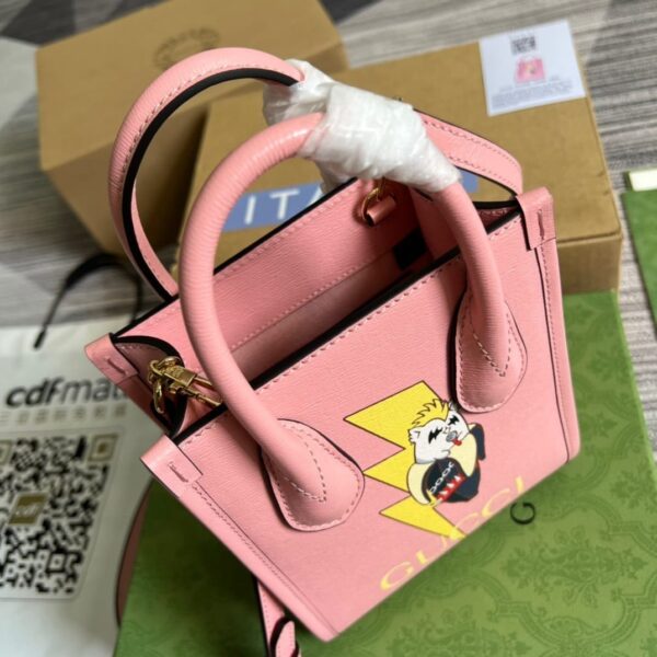 1:1 Replica Gucci Bananya Print Mini Tote Bag Pink For Women, Women's Bags 7.9in/20cm GG 671623 U5XAG 5964
