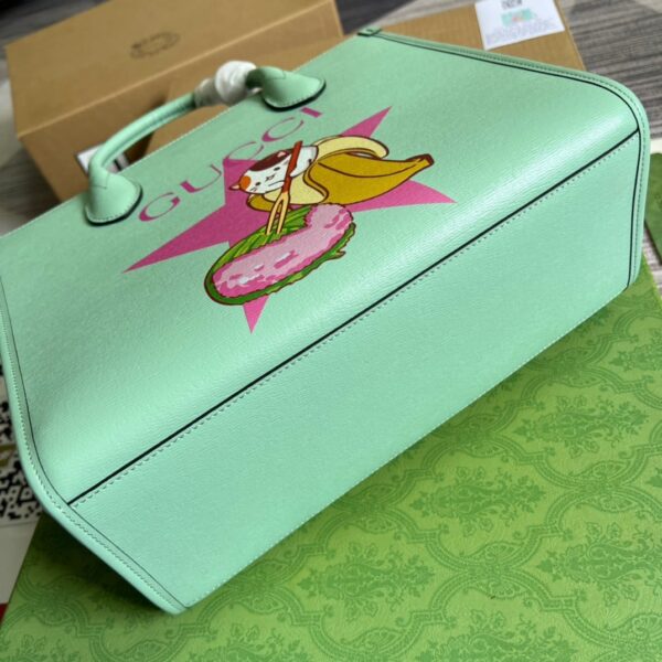1:1 Replica Gucci Bananya Print Small Tote Green For Women, Women's Bags 12.2in/31cm GG 659983 U22AG 3067