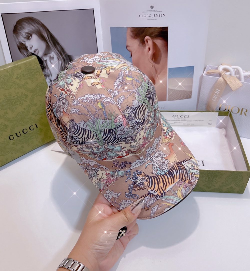 Gucci Baseball Hat With Tiger Pink GG Hat