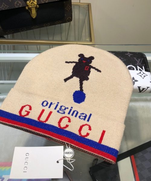 Gucci Beanie Cashmere In Beige