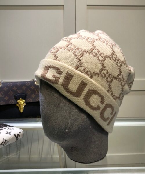 Gucci Beanie Cashmere In Beige