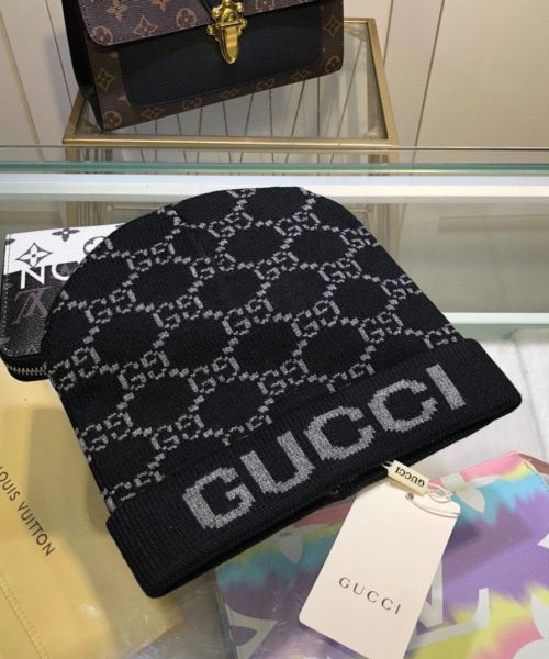 Gucci Beanie Cashmere In Black