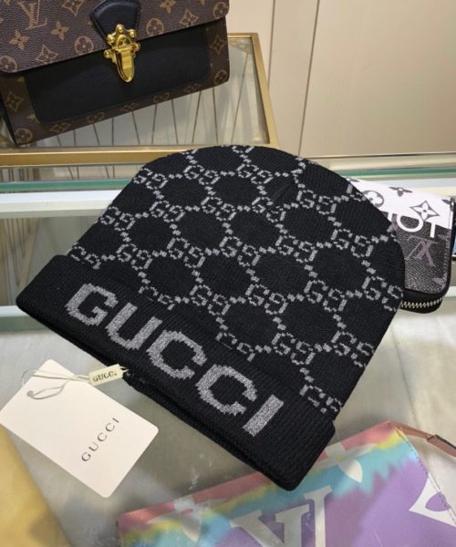Gucci Beanie Cashmere In Black