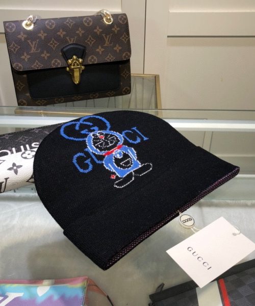 Gucci Beanie Cashmere In Black