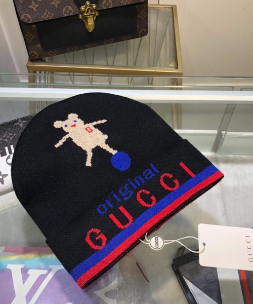 Gucci Beanie Cashmere In Black