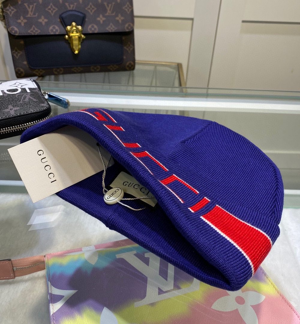 Gucci Beanie Cashmere In Blue