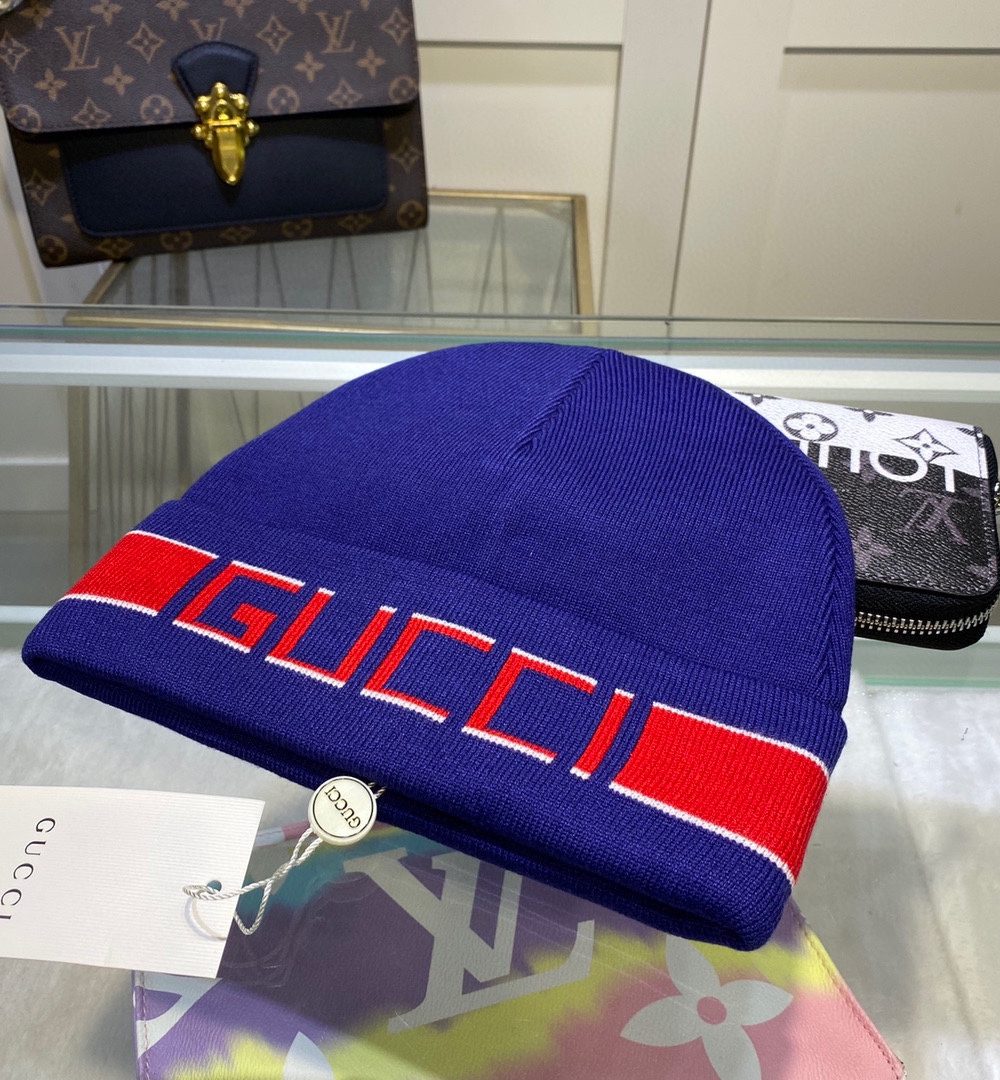 Gucci Beanie Cashmere In Blue