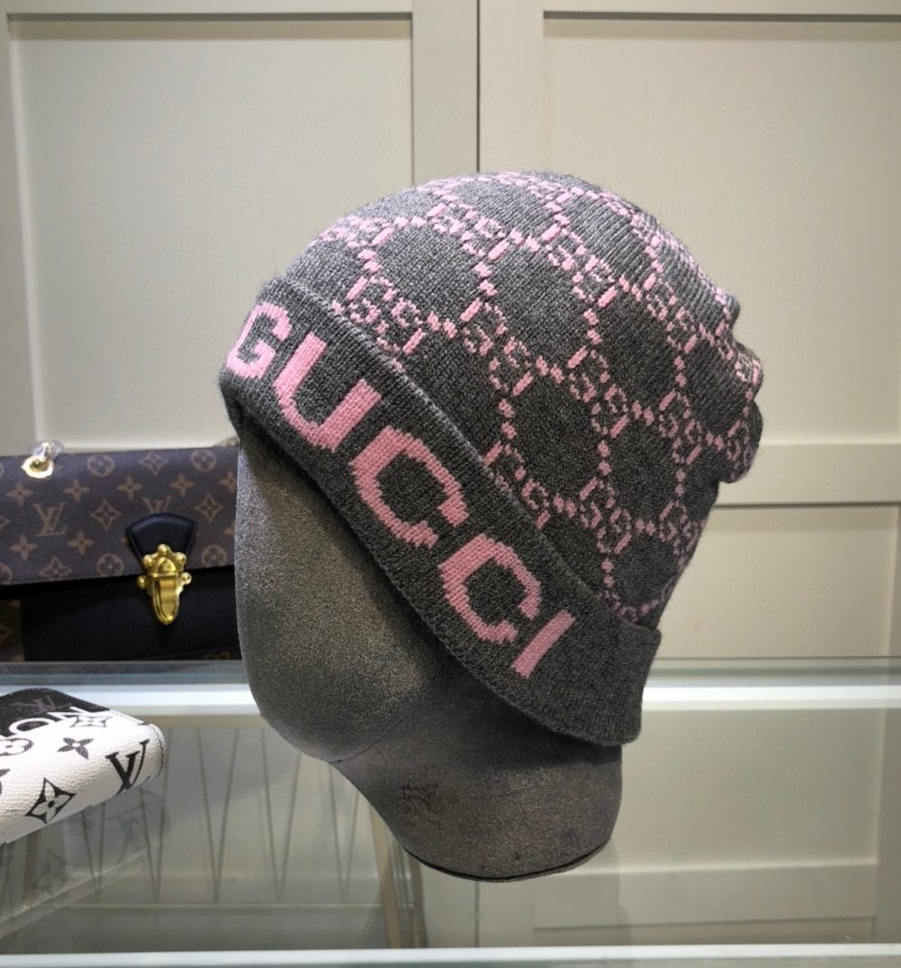 Gucci Beanie Cashmere In Grey
