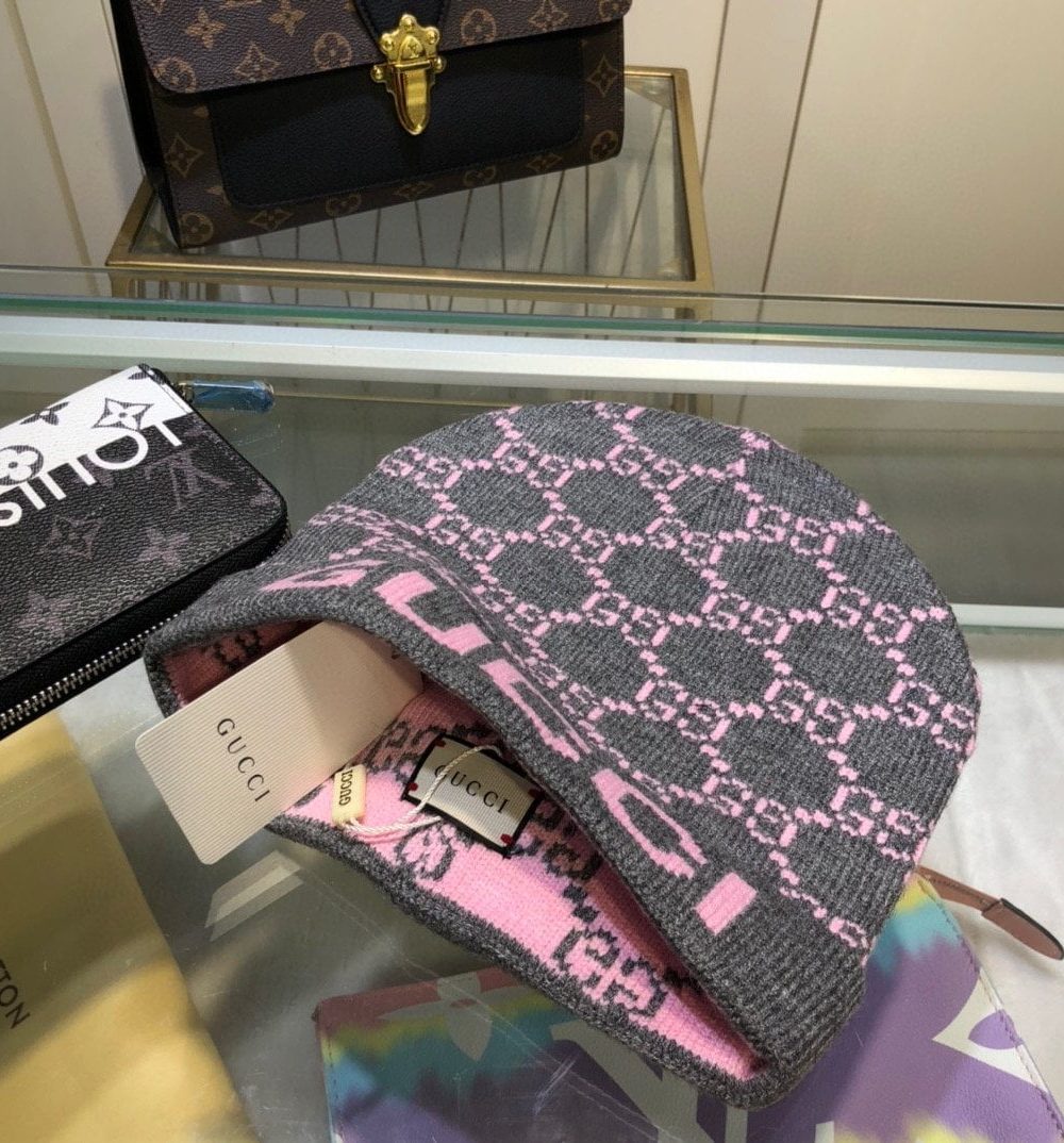 Gucci Beanie Cashmere In Grey