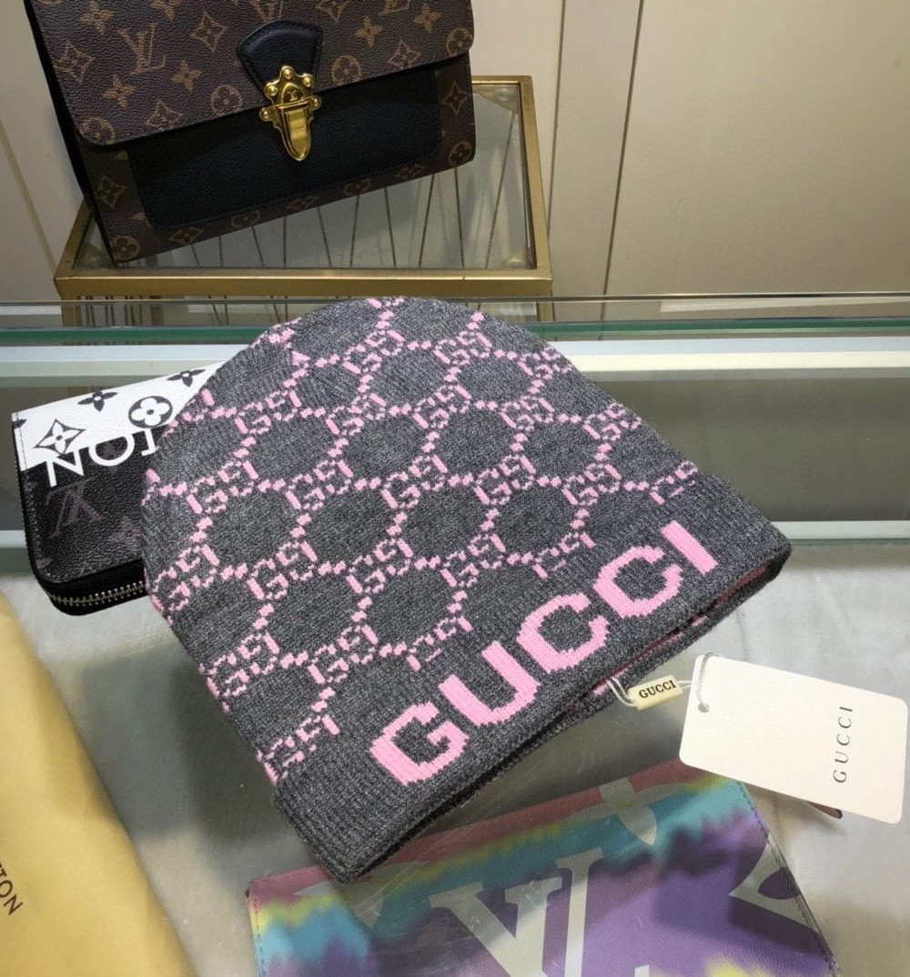Gucci Beanie Cashmere In Grey