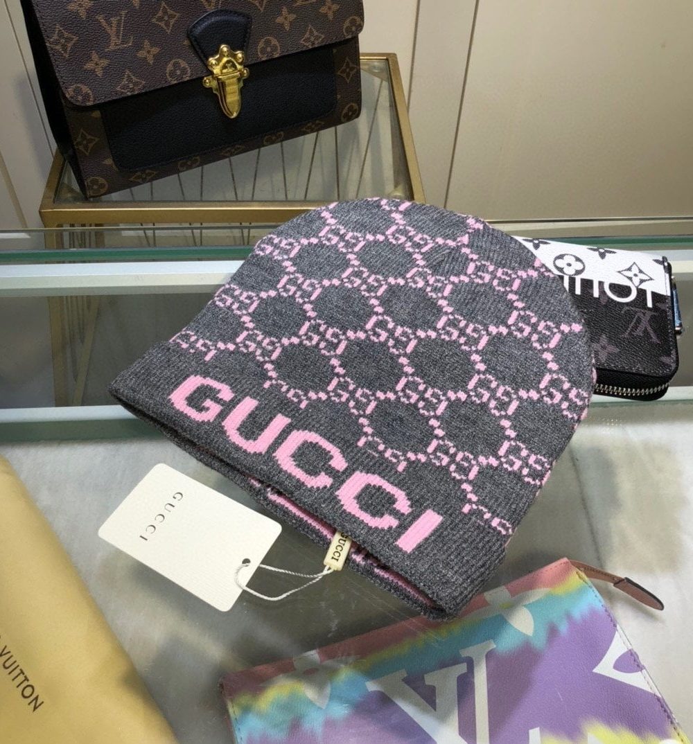 Gucci Beanie Cashmere In Grey