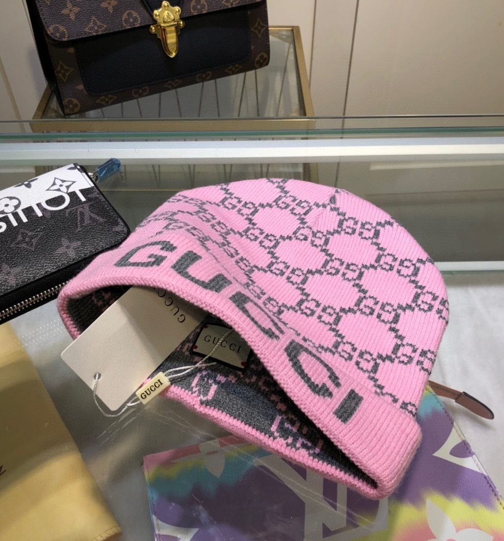 Gucci Beanie Cashmere In Pink