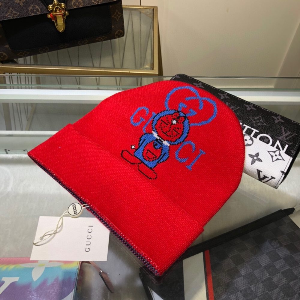 Gucci Beanie Cashmere In Red - Image 3