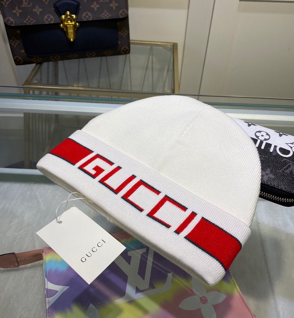 Gucci Beanie Cashmere In White