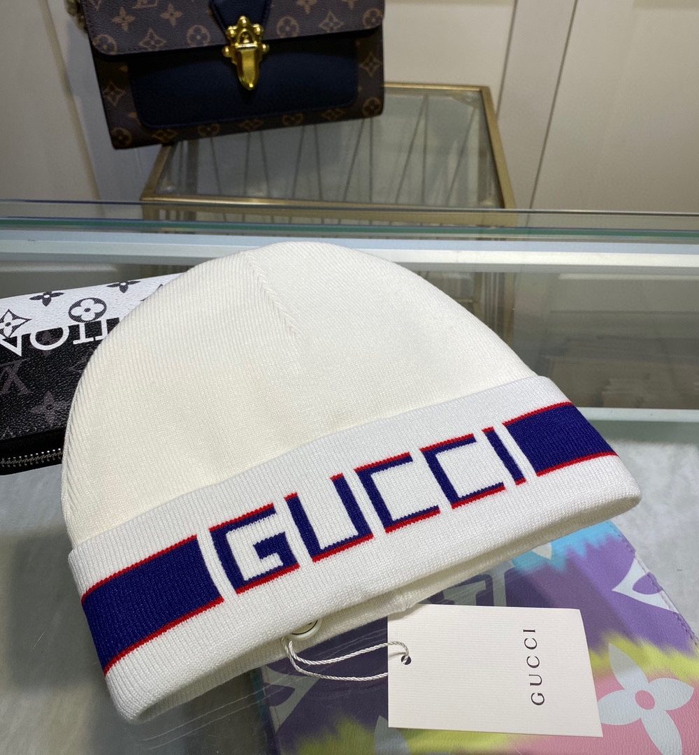 Gucci Beanie Cashmere In White