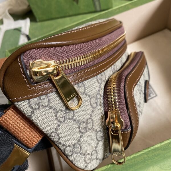 1:1 Replica Gucci Belt Bag With Interlocking G Beige And Ebony GG Supreme Canvas For Women 9in/23cm 682933 92THG 8563