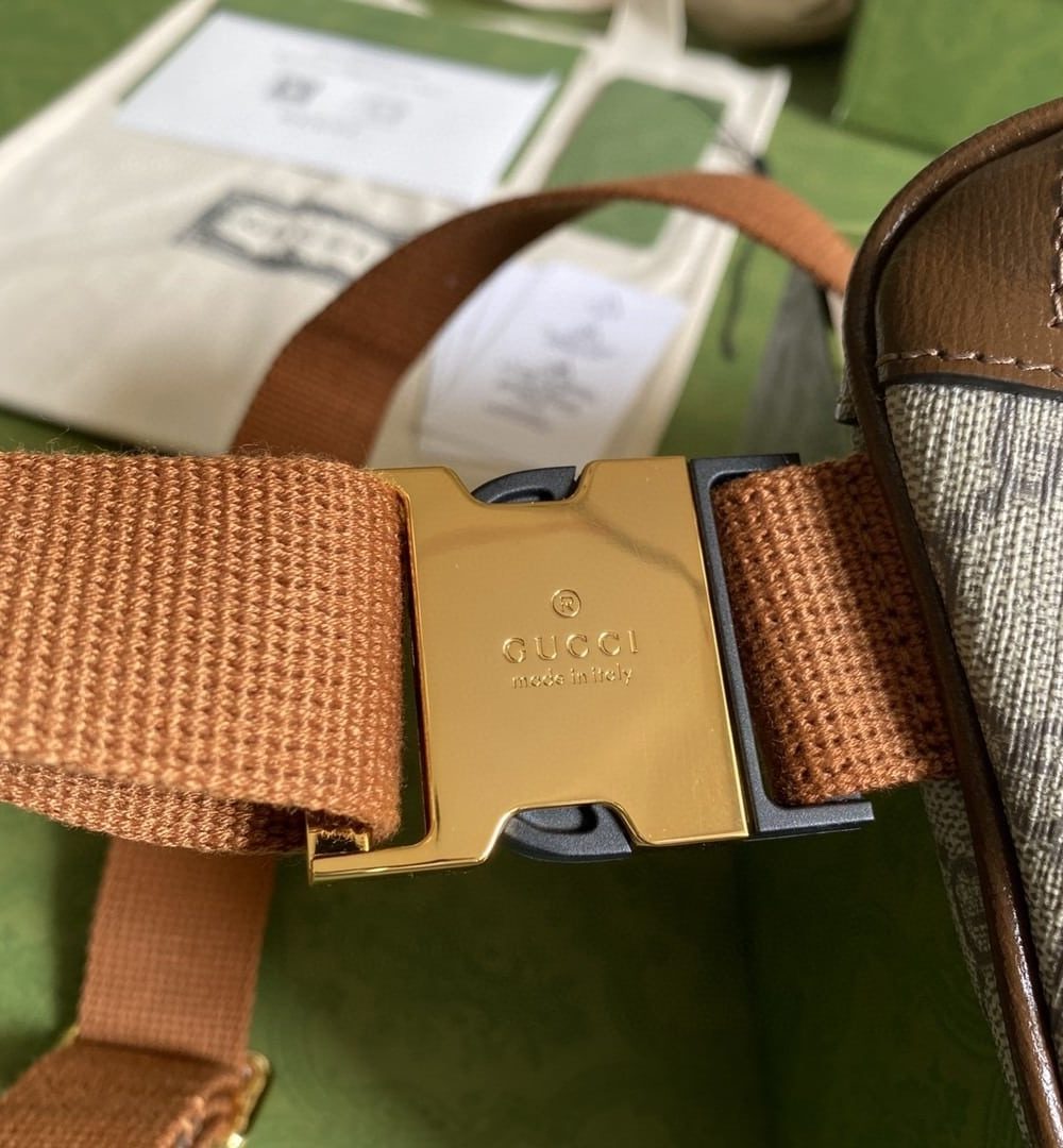 1:1 Replica Gucci Belt Bag With Interlocking G Beige And Ebony GG Supreme Canvas For Women 9in/23cm 682933 92THG 8563
