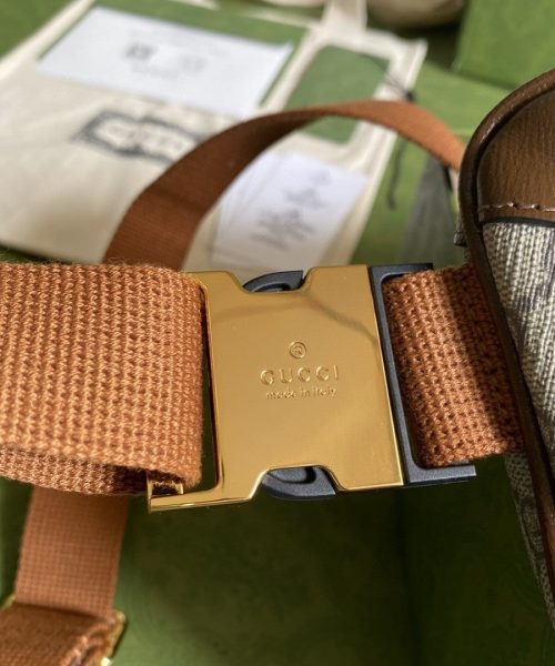 1:1 Replica Gucci Belt Bag With Interlocking G Beige And Ebony GG Supreme Canvas For Women 9in/23cm 682933 92THG 8563