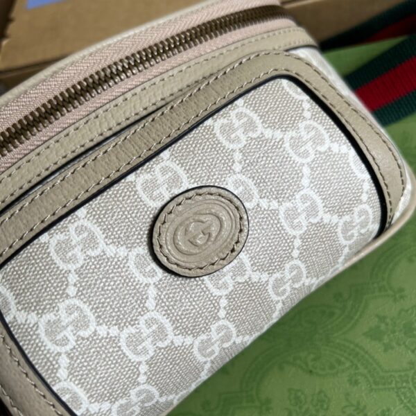 1:1 Replica Gucci Belt Bag With Interlocking G Beige And White GG Sumpreme Canvas For Women  9in/23cm GG 682933 UULCT 9682