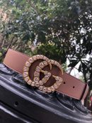 1:1 Replica Gucci Belt Beaded Double G Brown GG, Women Belt ‎453260