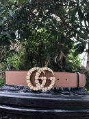 1:1 Replica Gucci Belt Beaded Double G Brown GG, Women Belt ‎453260