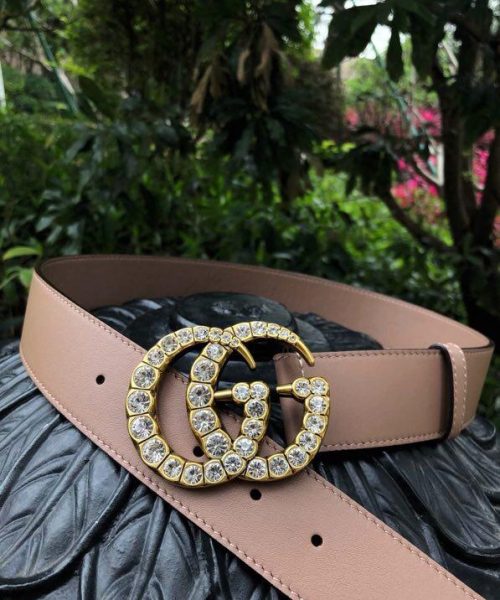 1:1 Replica Gucci Belt Beaded Double G Brown GG, Women Belt ‎453260