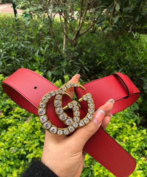 1:1 Replica Gucci Belt Beaded Double G Red GG, Women Belt ‎453260