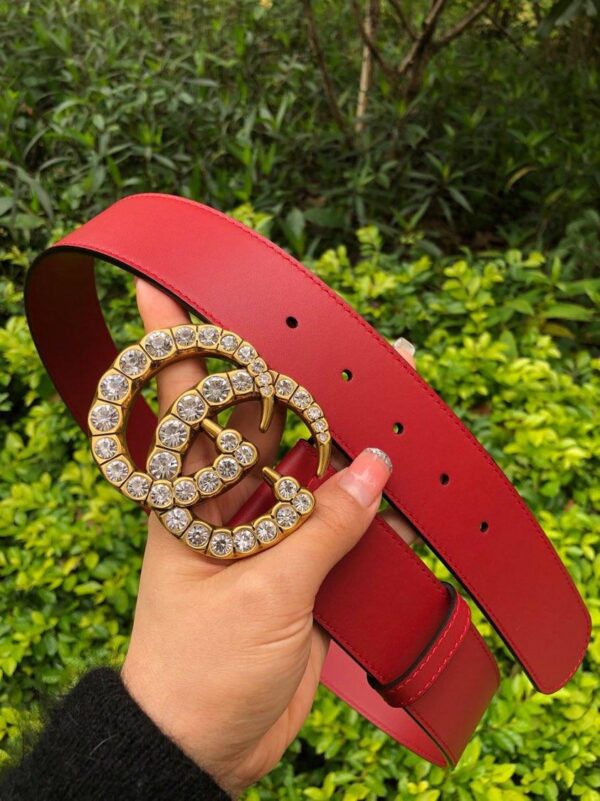 1:1 Replica Gucci Belt Beaded Double G Red GG, Women Belt ‎453260