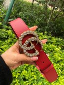 1:1 Replica Gucci Belt Beaded Double G Red GG, Women Belt ‎453260